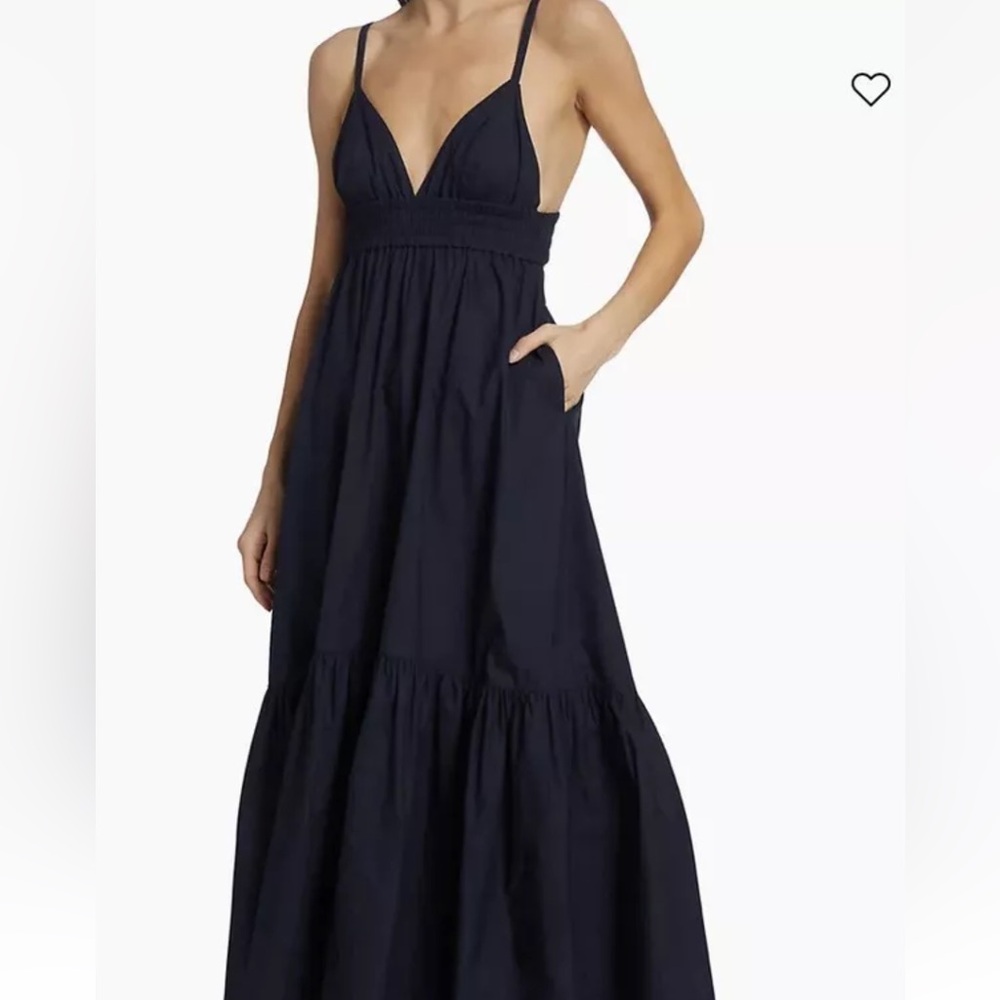 A.L.C. Rhodes Smocked Cotton Maxi Dress